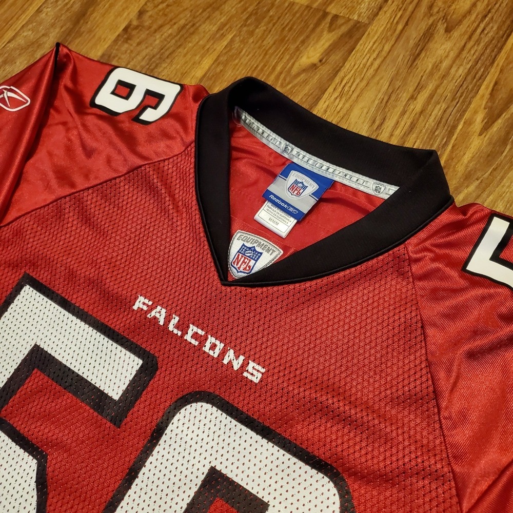 Vtg Atlanta Falcons‎ Jersey Adult Medium Red Brooking Reebok NFL Football